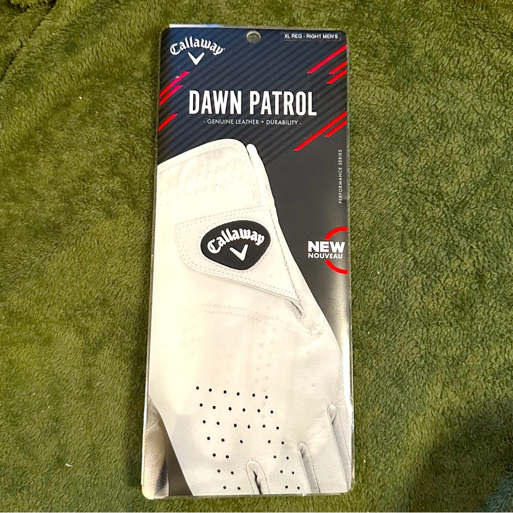 3/$25 New Callaway dawn patrol all leather golf glove men’s xl right hand